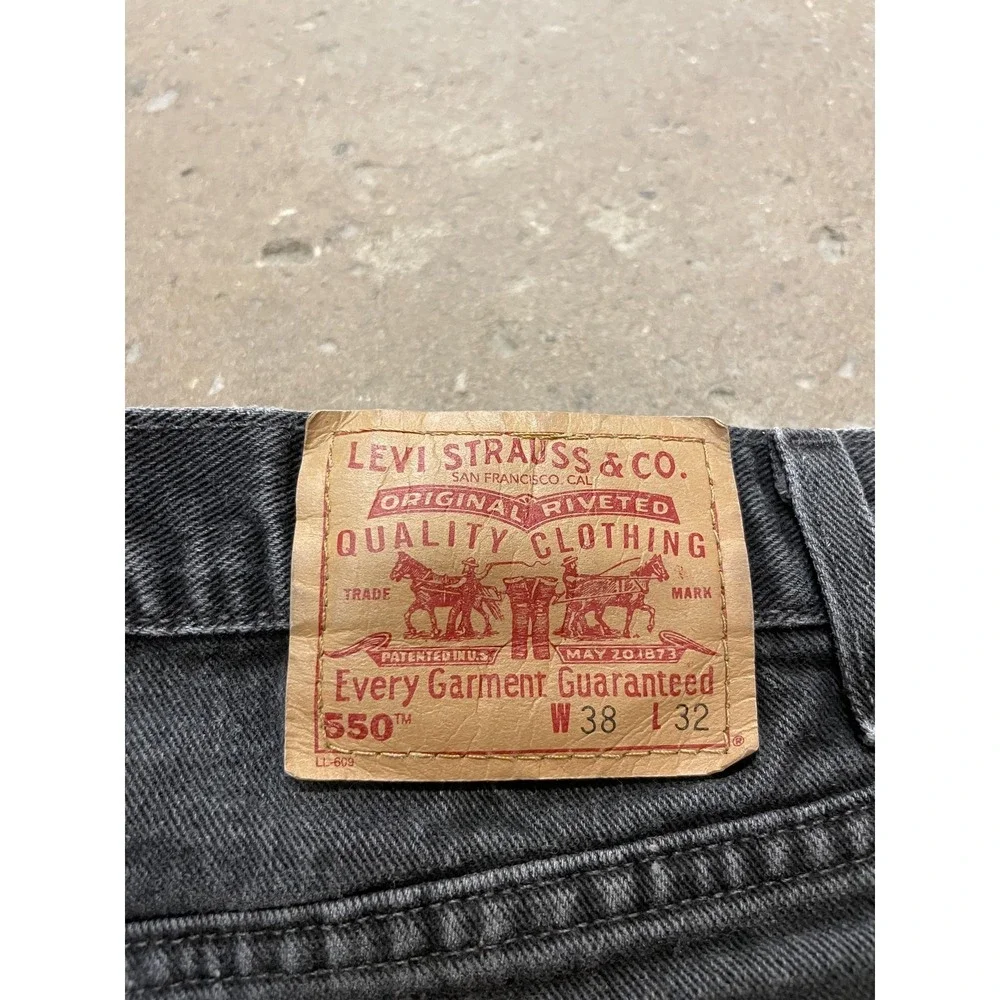 Vintage Levis 550 Jeans Mens 38x32‎ Black Relaxed Fit Tapered Made in USA 90s